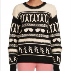 Karl Lagerfeld Paris Logo Eyelash Knit Sweater